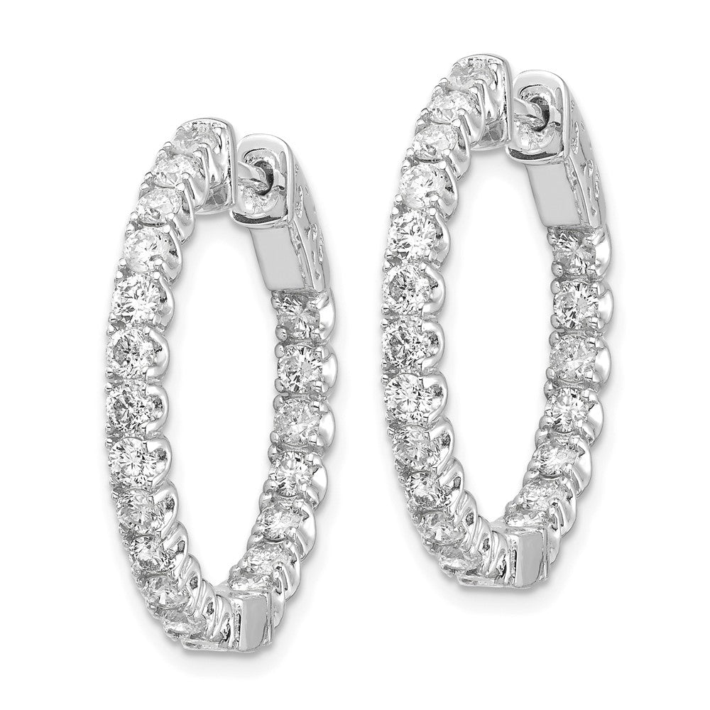 White Gold Lab Grown Dia. VS/SI FGH Round Hoop with Safety Clasp Earrings - Model XE2012WLG - Charlie & Co. Jewelry