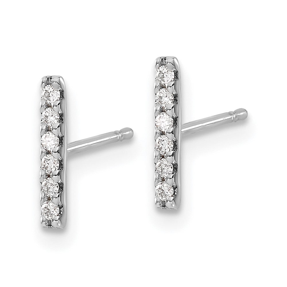 White Gold Diamond Bar Earrings Model-XE3075WA - Charlie & Co. Jewelry