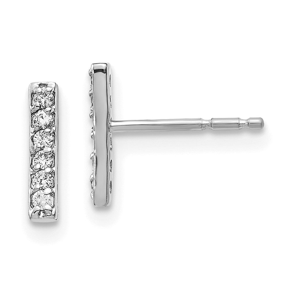 White Gold Diamond Bar Earrings Model-XE3075WA - Charlie & Co. Jewelry