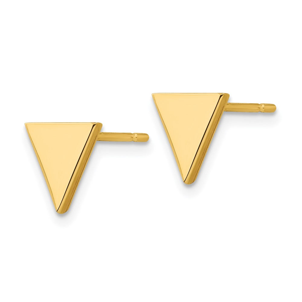 Gold Triangle Post Earrings - Model XE3081 - Charlie & Co. Jewelry