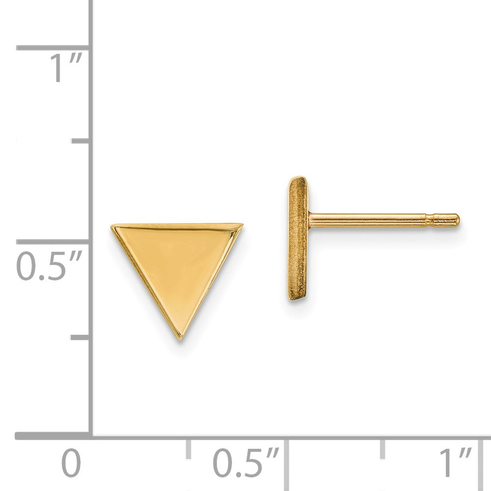 Gold Triangle Post Earrings - Model XE3081 - Charlie & Co. Jewelry