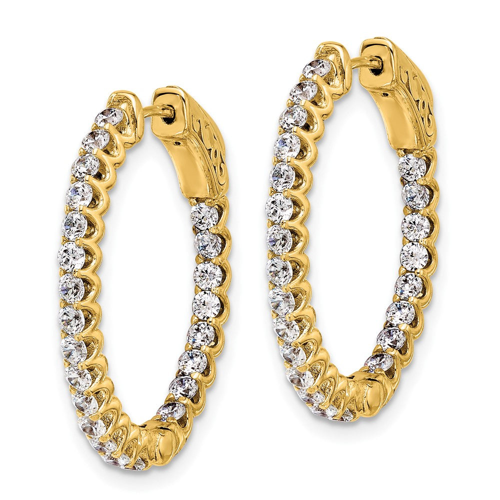 Gold 1.6ct 46-2.0mm In/Out Oval Hoop with Safety Clasp Diamond Earrings - Model XE3248AA - Charlie & Co. Jewelry