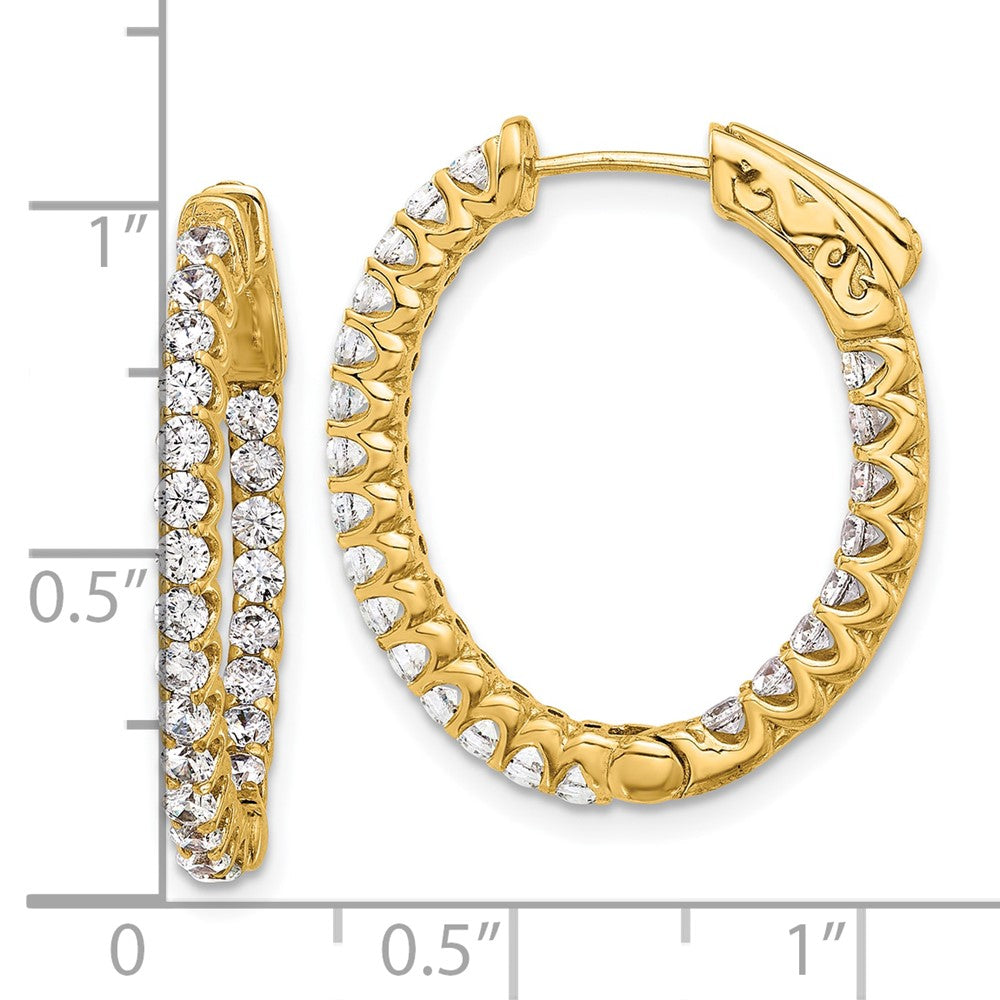 Gold 1.6ct 46-2.0mm In/Out Oval Hoop with Safety Clasp Diamond Earrings - Model XE3248AA - Charlie & Co. Jewelry