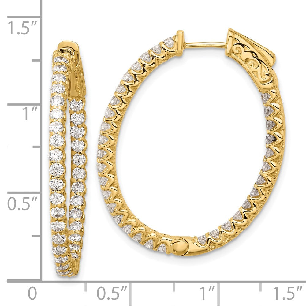 Gold 2.3ct 66-2.0mm In/Out Oval Hoop with Safety Clasp Diamond Earrings - Model XE3249AA - Charlie & Co. Jewelry