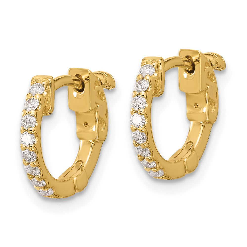 Gold 0.24ct 16-1.5mm Round Hoop with Safety Clasp Diamond Earrings - Model XE3250AA - Charlie & Co. Jewelry