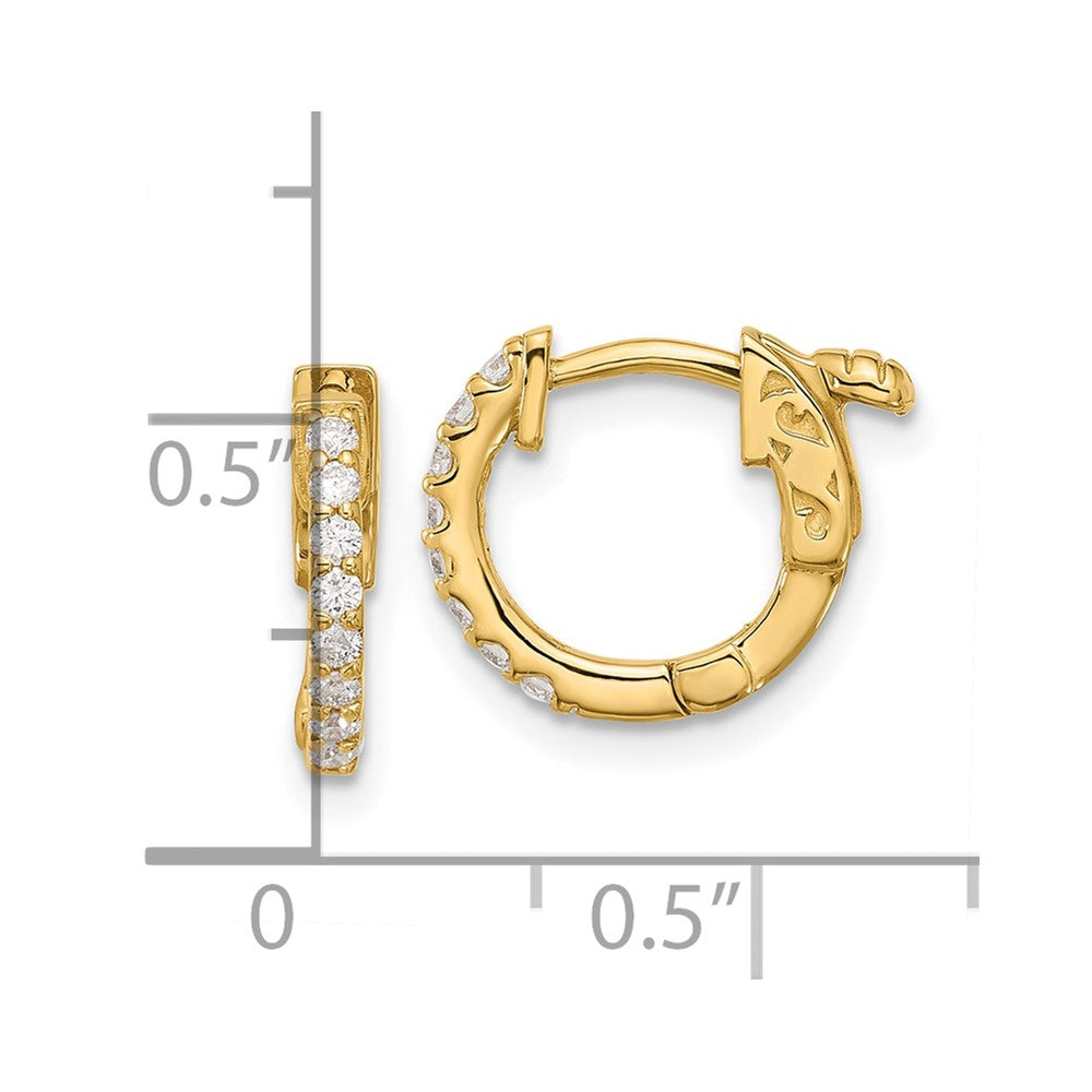 Gold 0.24ct 16-1.5mm Round Hoop with Safety Clasp Diamond Earrings - Model XE3250AA - Charlie & Co. Jewelry