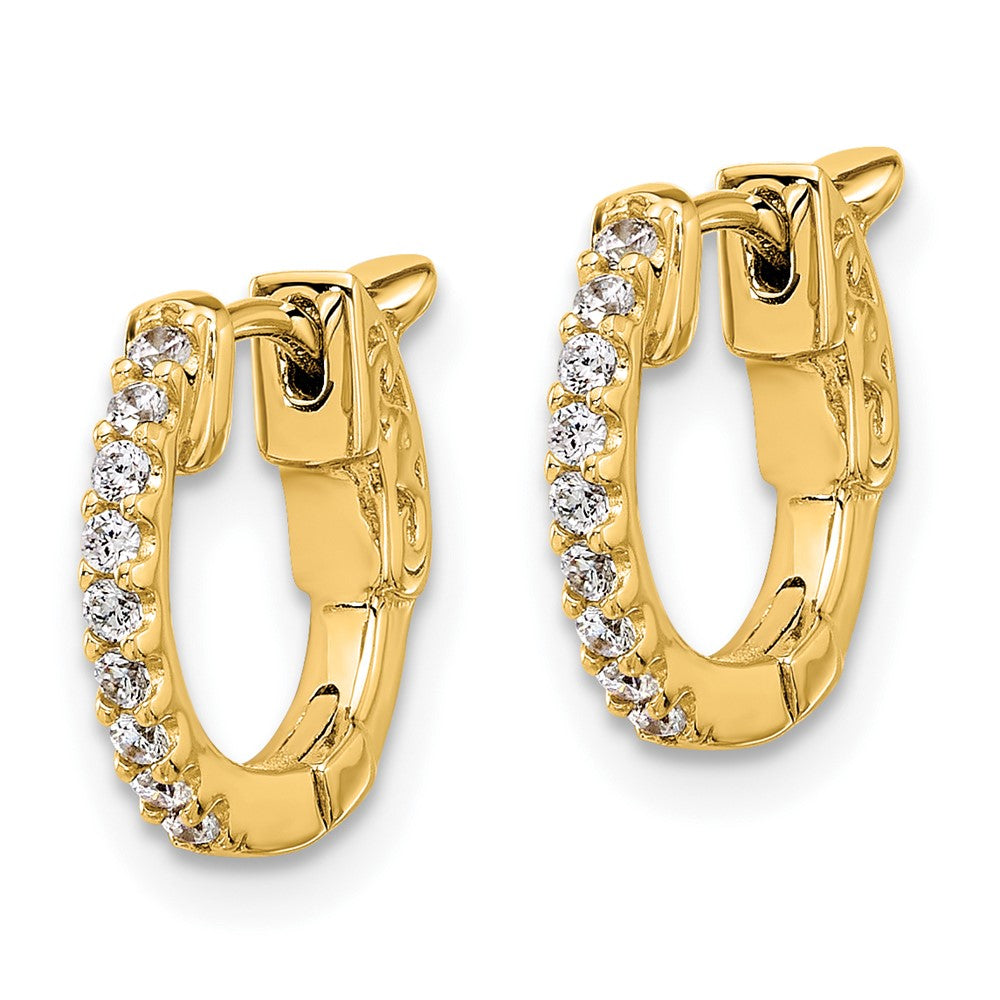 Gold 0.18ct 18-1.3mm Round Hoop with Safety Clasp Diamond Earrings - Model XE3251AA - Charlie & Co. Jewelry