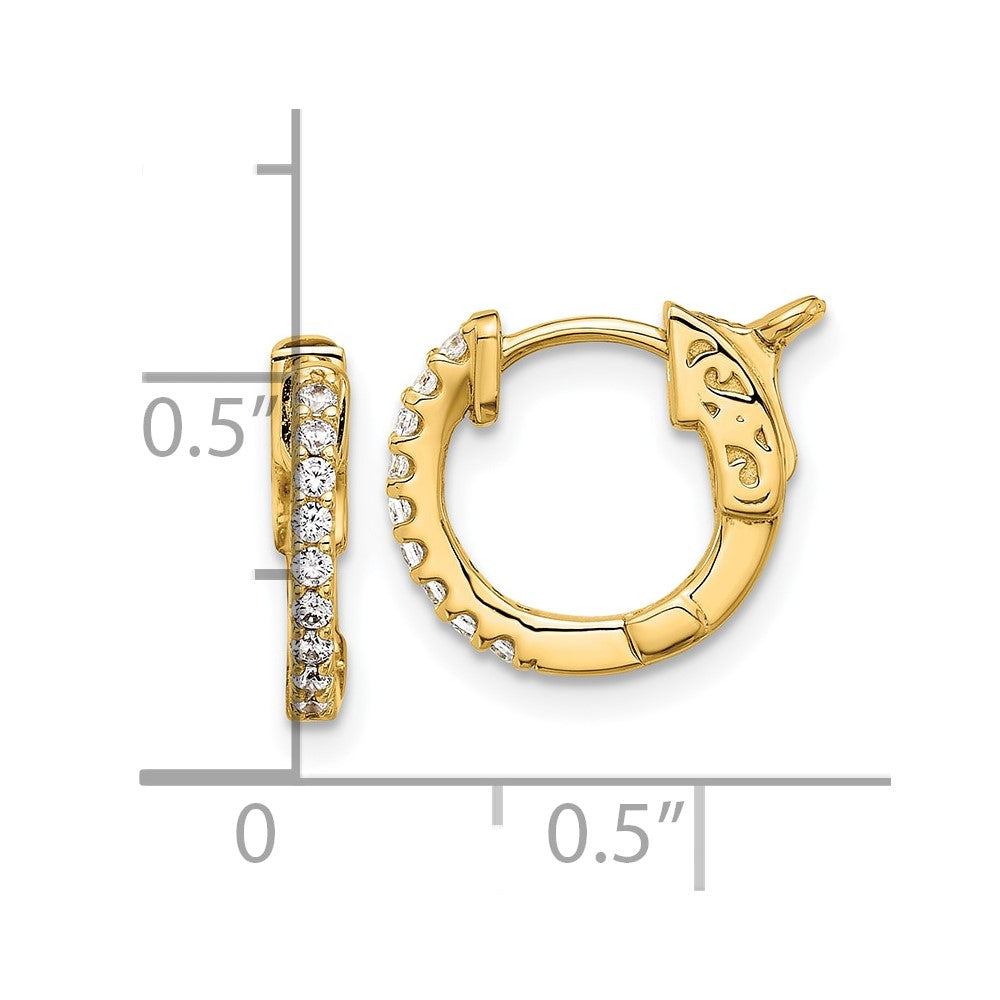 Gold 0.18ct 18-1.3mm Round Hoop with Safety Clasp Diamond Earrings - Model XE3251AA - Charlie & Co. Jewelry