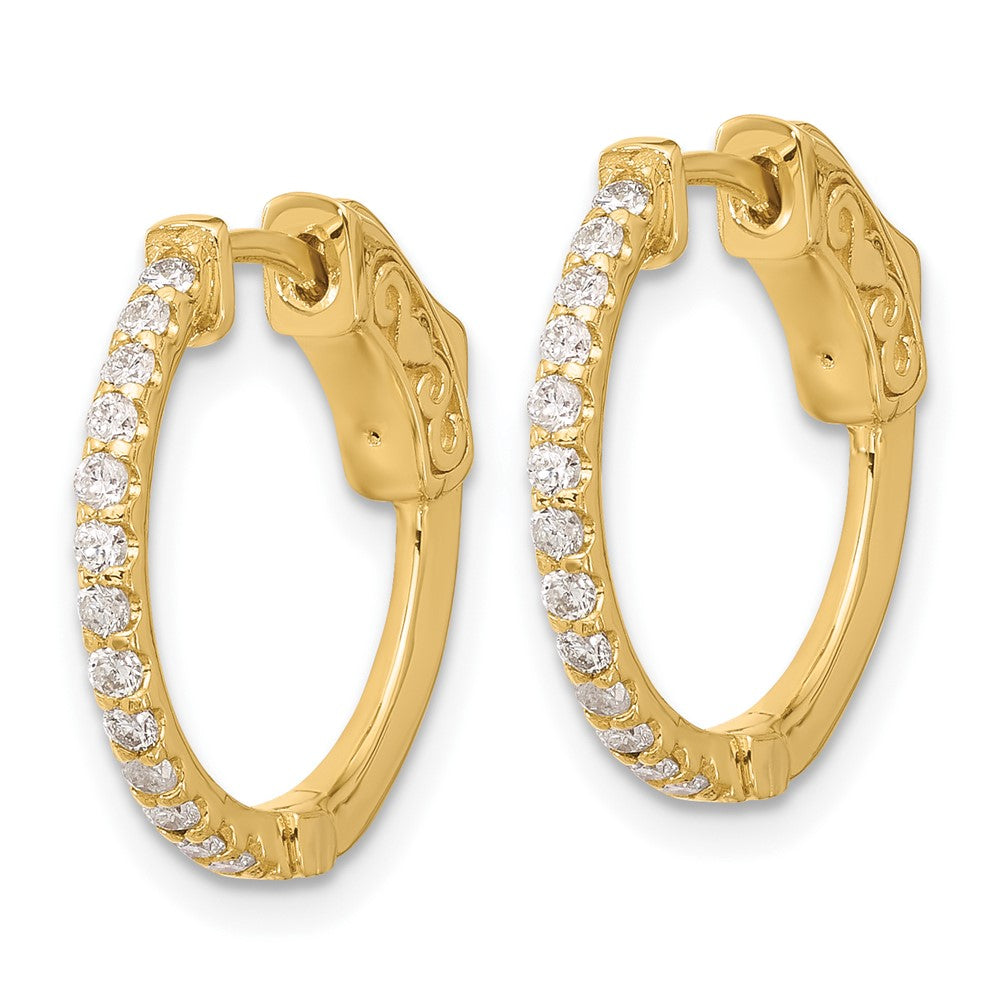 Gold 0.40ct 26-1.5mm Round Hoop with Safety Clasp Diamond Earrings - Model XE3255AA - Charlie & Co. Jewelry