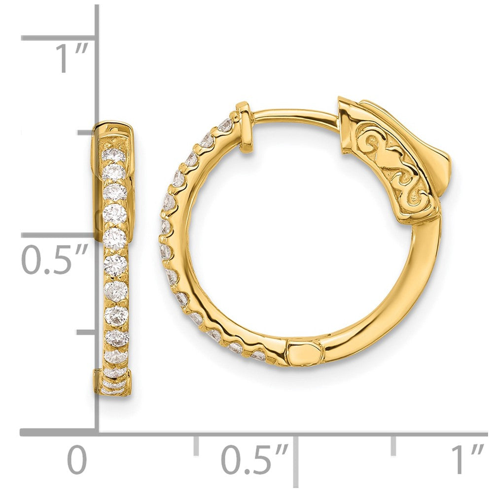 Gold 0.40ct 26-1.5mm Round Hoop with Safety Clasp Diamond Earrings - Model XE3255AA - Charlie & Co. Jewelry