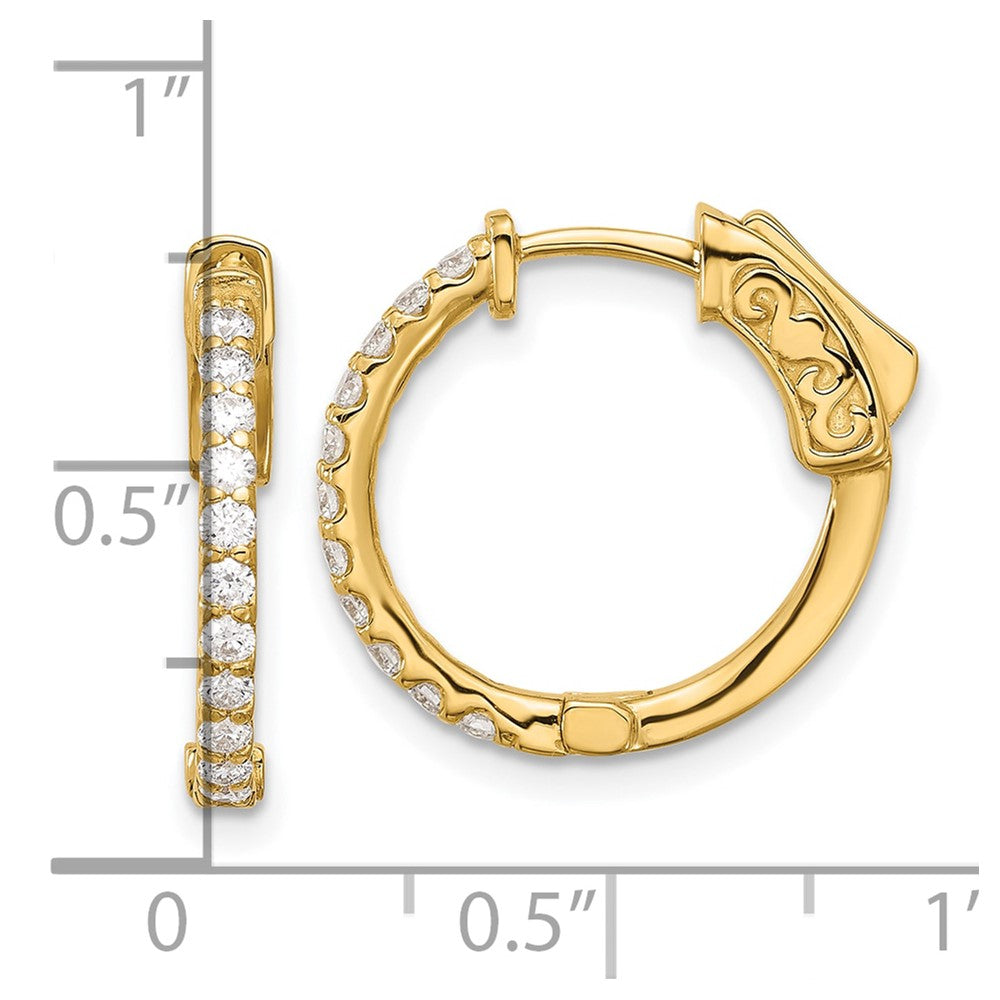 Gold 0.44ct 22-1.7mm Round Hoop with Safety Clasp Diamond Earrings - Model XE3256AA - Charlie & Co. Jewelry