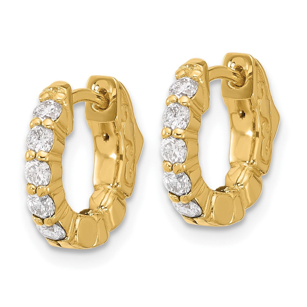 Gold 0.46ct 10-2.25mm Round Hoop with Safety Clasp Diamond Earrings - Model XE3258AA - Charlie & Co. Jewelry