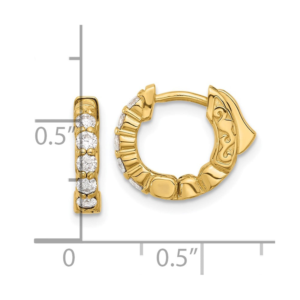 Gold 0.46ct 10-2.25mm Round Hoop with Safety Clasp Diamond Earrings - Model XE3258AA - Charlie & Co. Jewelry