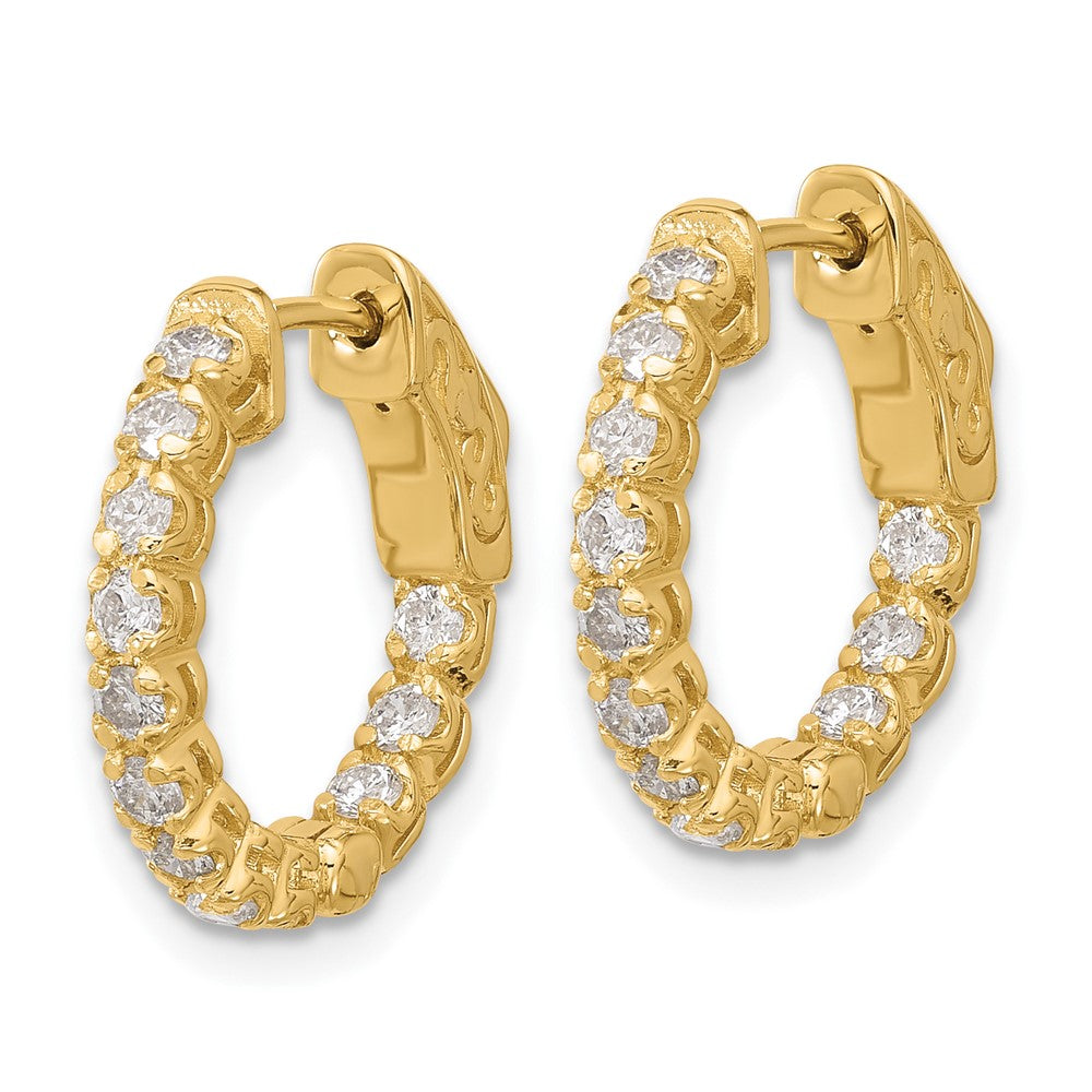 Gold 0.84ct 24-2.0mm In/Out Hoop with Safety Clasp Diamond Earrings - Model XE3262AA - Charlie & Co. Jewelry