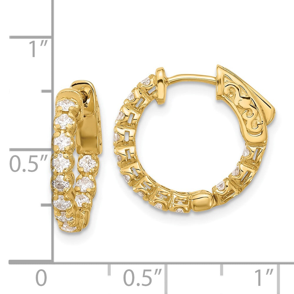 Gold 0.84ct 24-2.0mm In/Out Hoop with Safety Clasp Diamond Earrings - Model XE3262AA - Charlie & Co. Jewelry