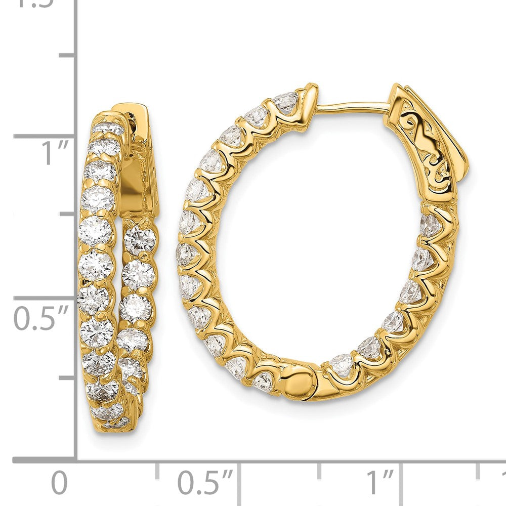 Gold 2.1ct 36-2.5mm In/Out Oval Hoop with Safety Clasp Diamond Earrings - Model XE3263AA - Charlie & Co. Jewelry