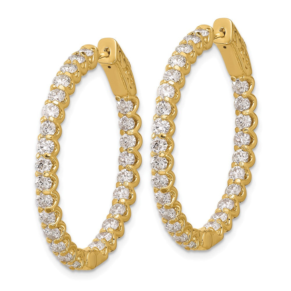 Gold 3.1ct 52-2.5mm In/Out Oval Hoop with Safety Clasp Diamond Earrings - Model XE3266AA - Charlie & Co. Jewelry