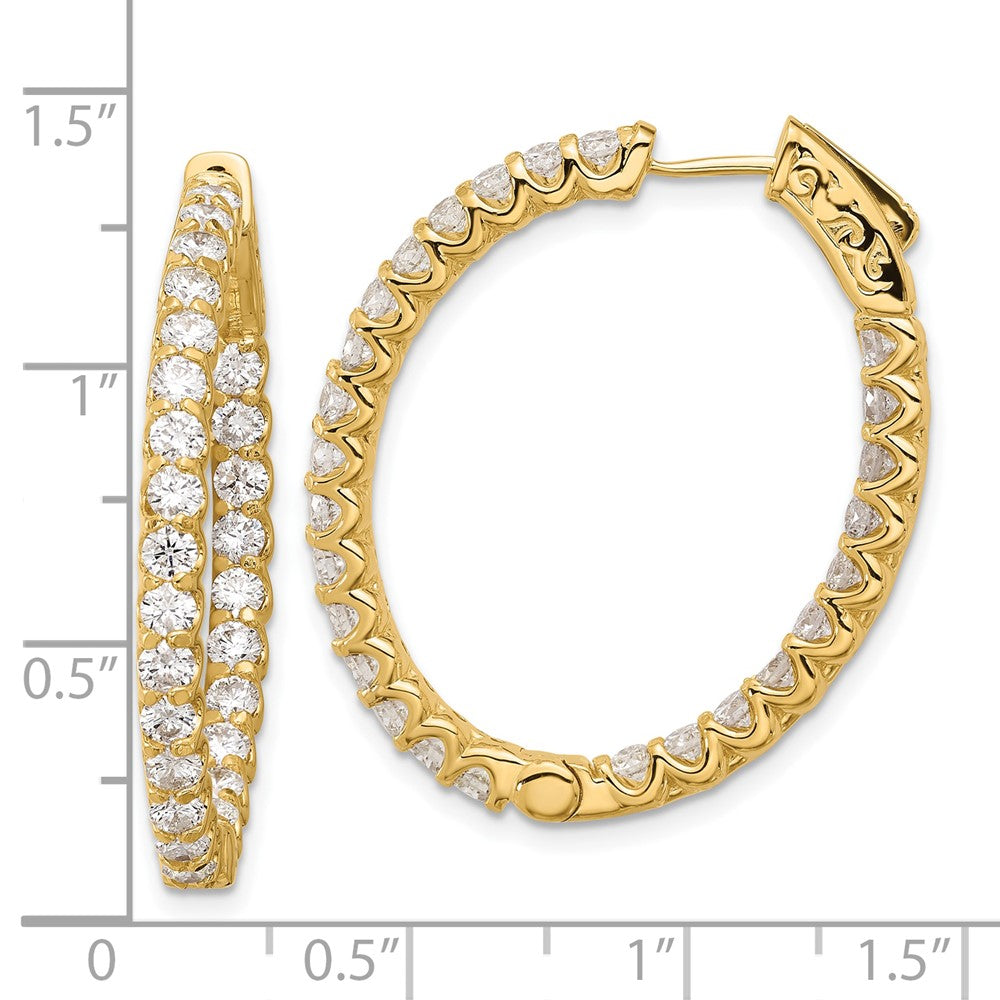 Gold 3.1ct 52-2.5mm In/Out Oval Hoop with Safety Clasp Diamond Earrings - Model XE3266AA - Charlie & Co. Jewelry