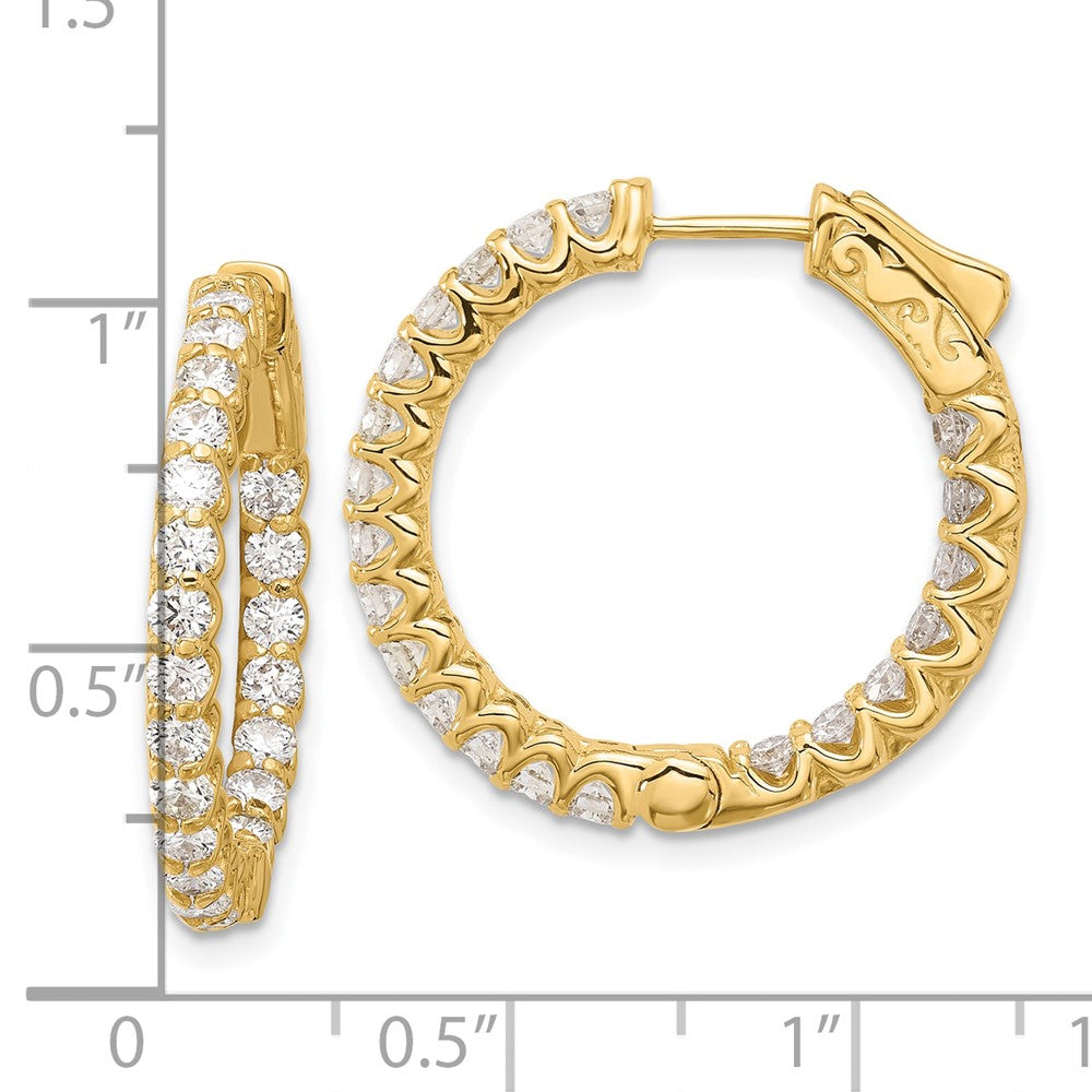 Gold 2.1ct 42-2.3mm In/Out Hoop with Safety Clasp Diamond Earrings - Model XE3269AA - Charlie & Co. Jewelry