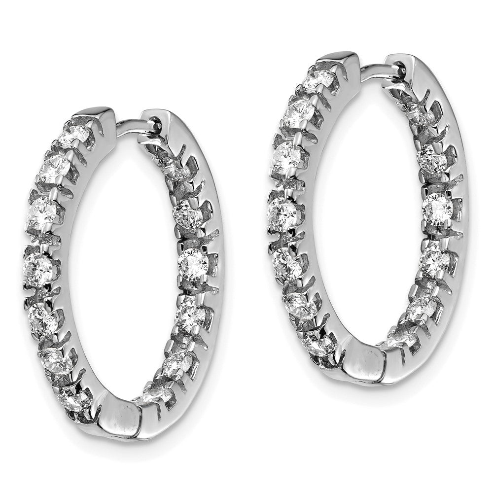 White Gold AA Diamond Hinged Hoop Earrings - Model XE866WAA - Charlie & Co. Jewelry