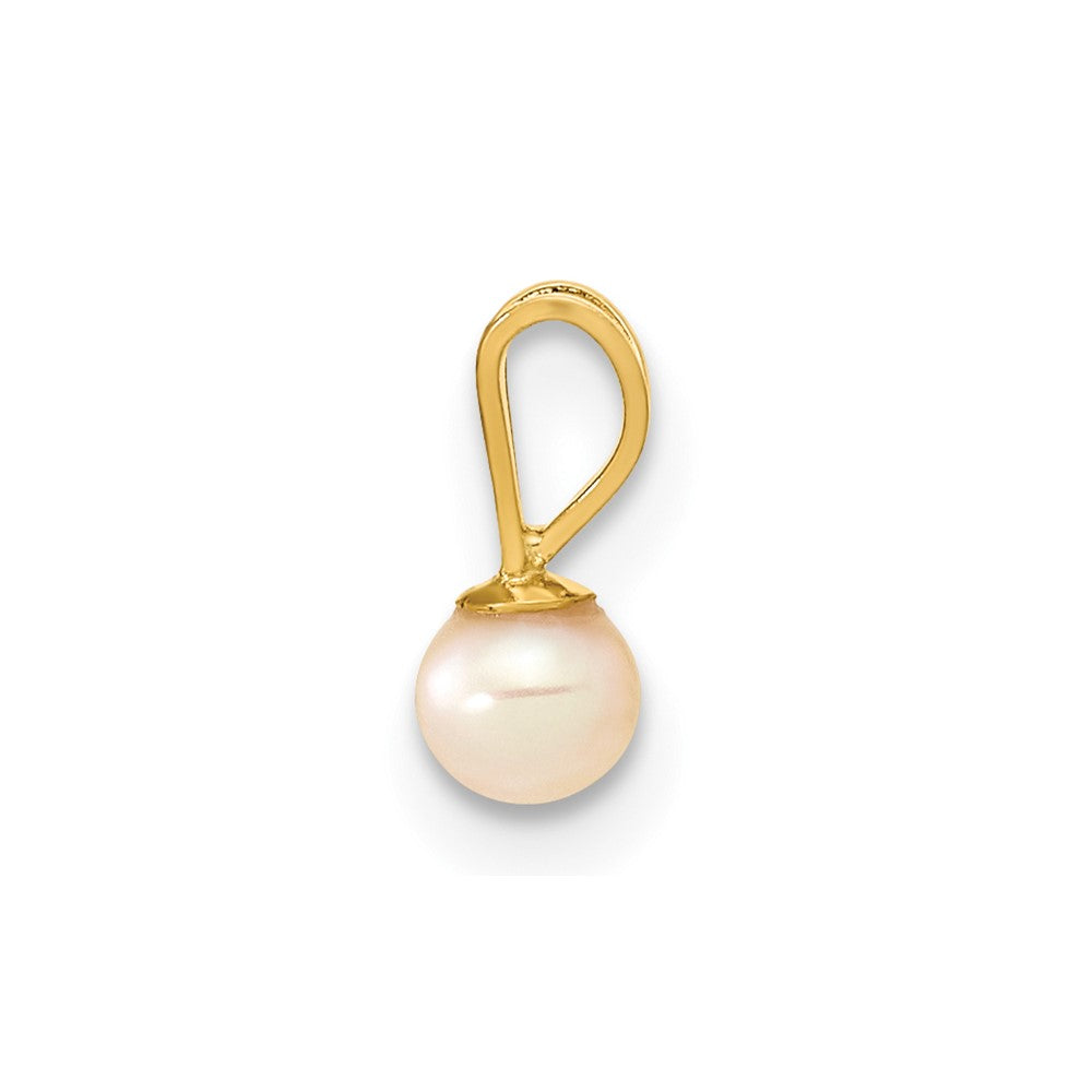Charlie & Co Jewelry | 14k Gold 3-4mm Pink Round Freshwater Cultured Pearl Pendant - Model XF517