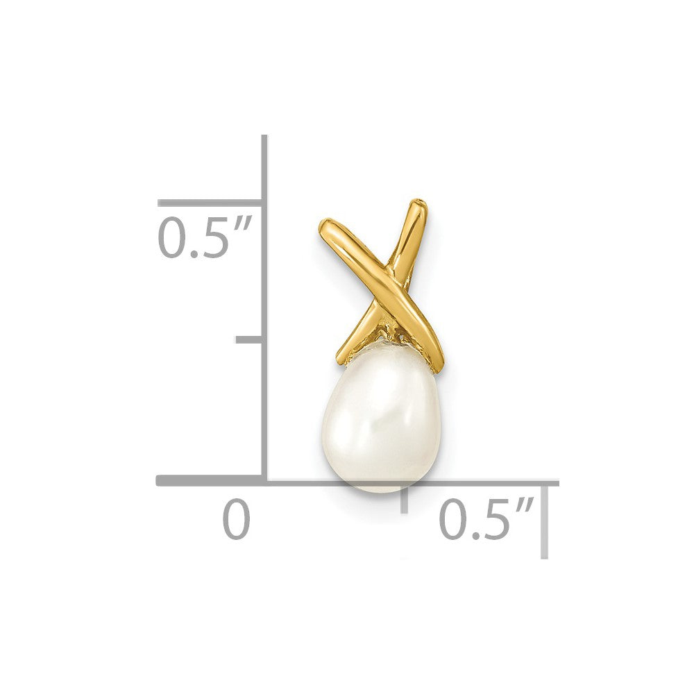 Charlie & Co Jewelry | 14k 5-6mm White Teardrop Freshwater Cultured Pearl Pendant - Model XF776