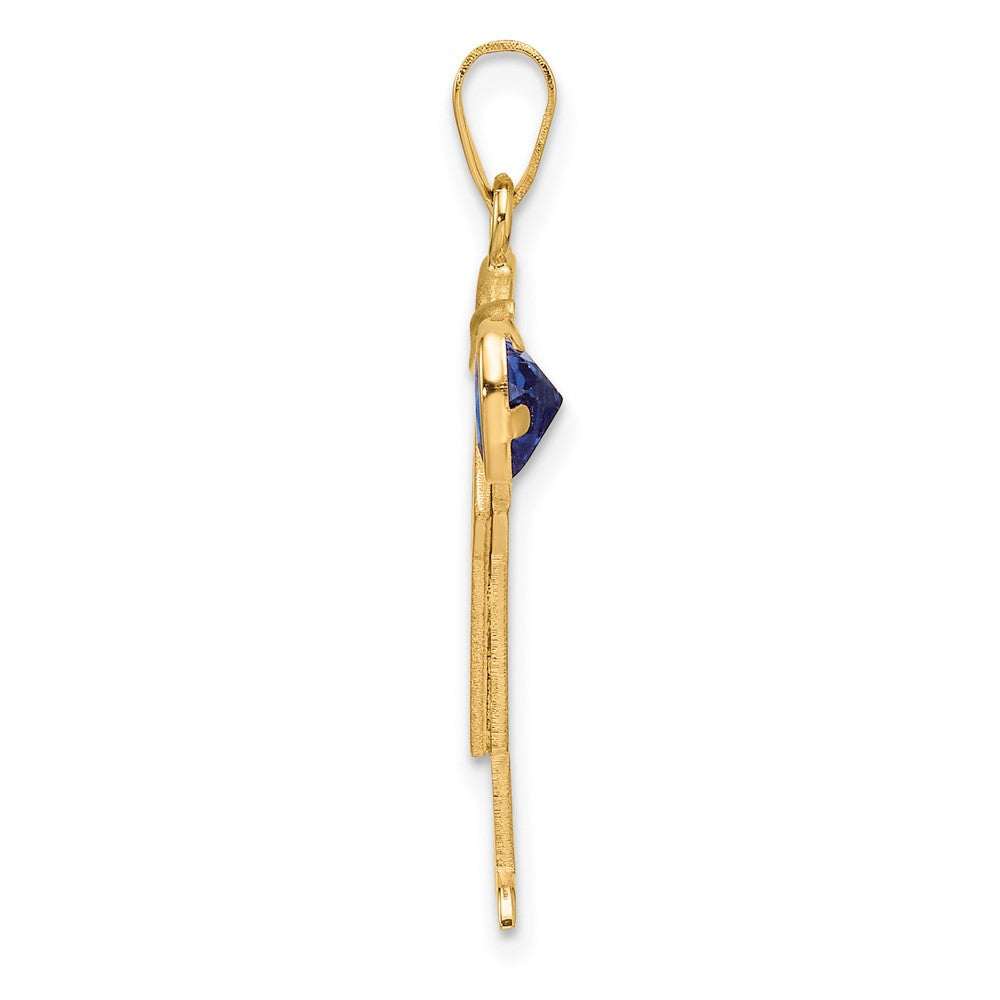 Charlie & Co Jewelry | 14k Boy With Cz September Birthstone Charm - Model XK265SEP