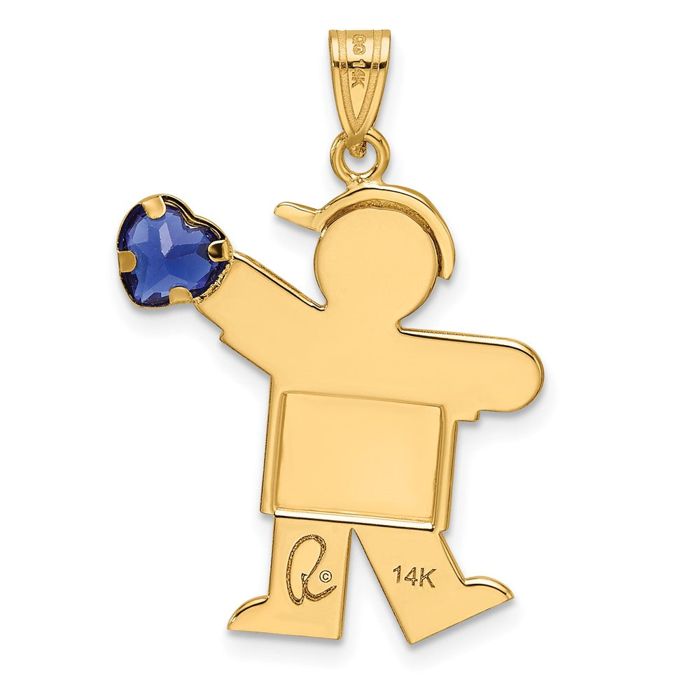 Charlie & Co Jewelry | 14k Boy With Cz September Birthstone Charm - Model XK265SEP