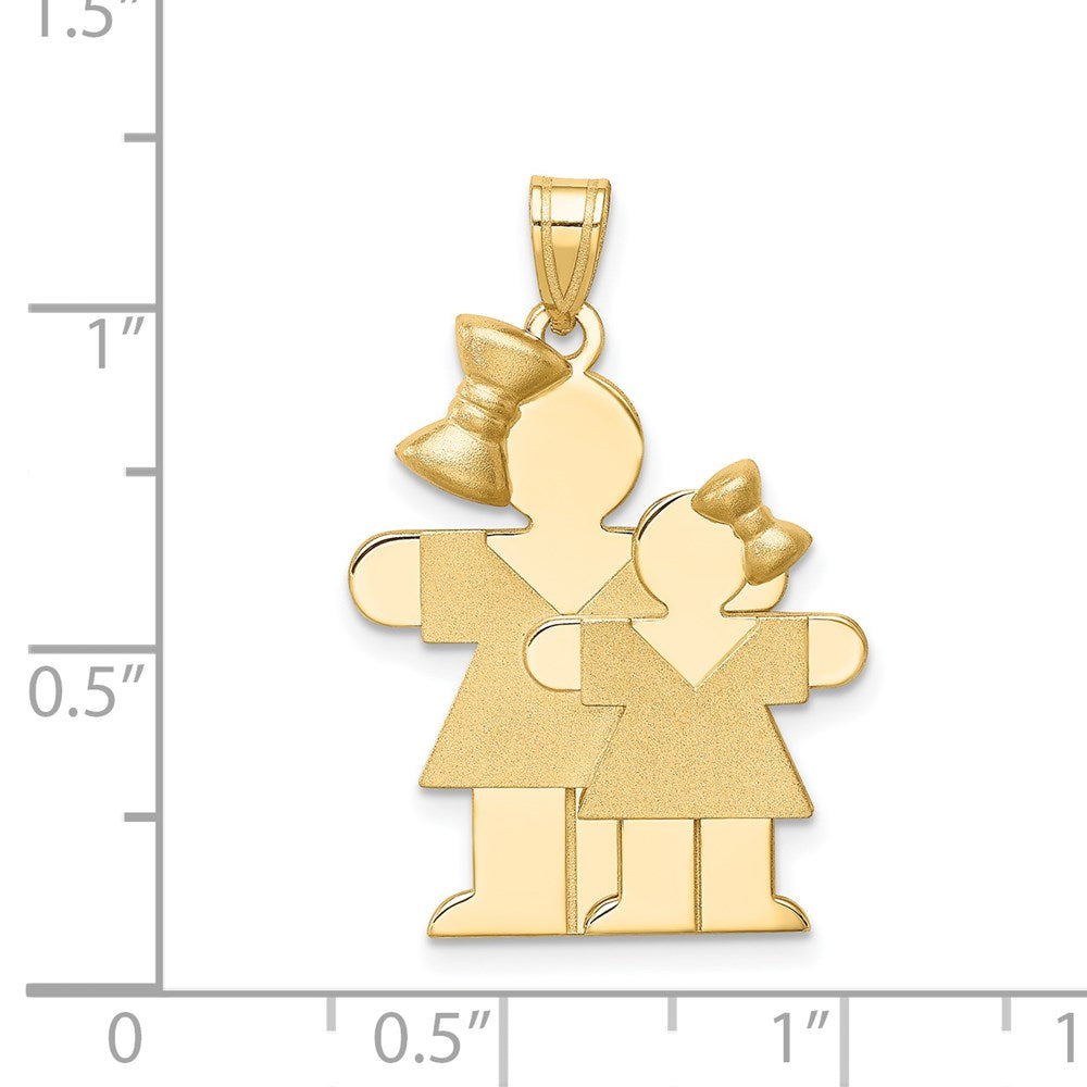 Charlie & Co Jewelry | 14k Big Girl And Little Girl Engravable Charm - Model XK291