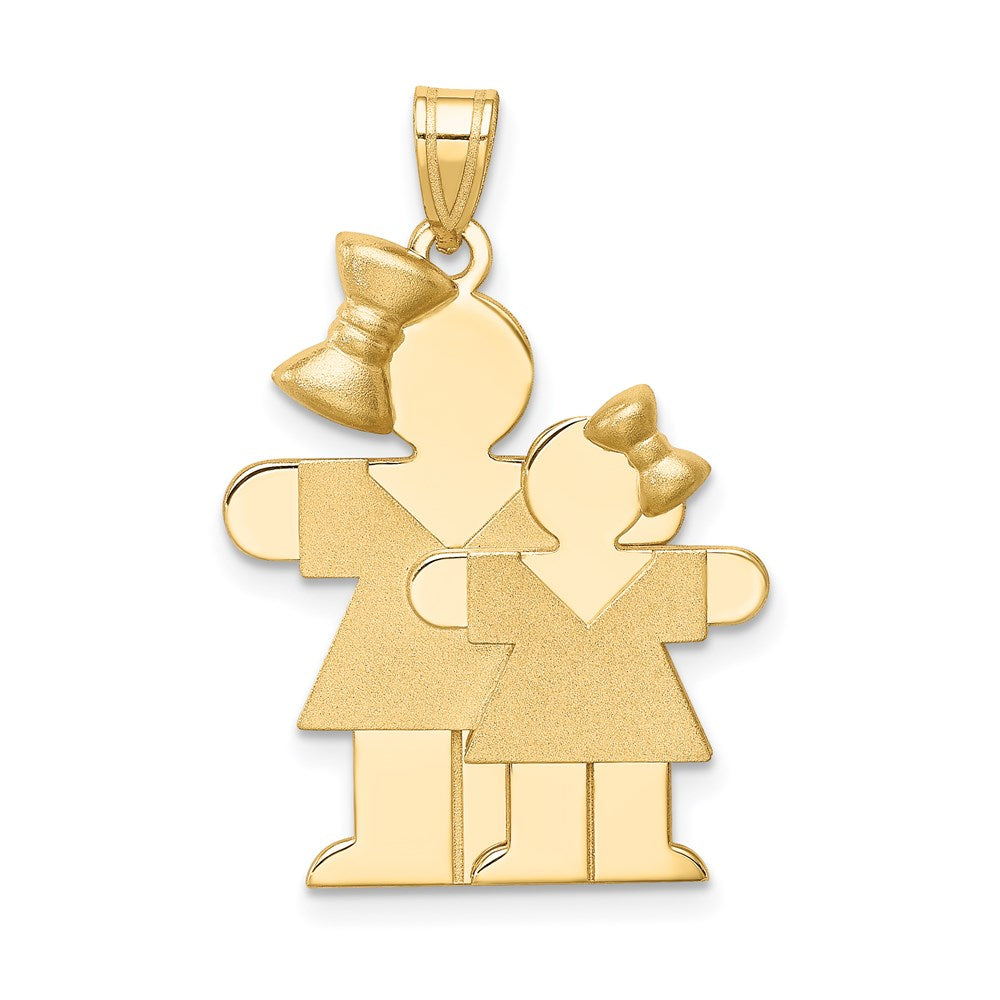 Charlie & Co Jewelry | 14k Big Girl And Little Girl Engravable Charm - Model XK291