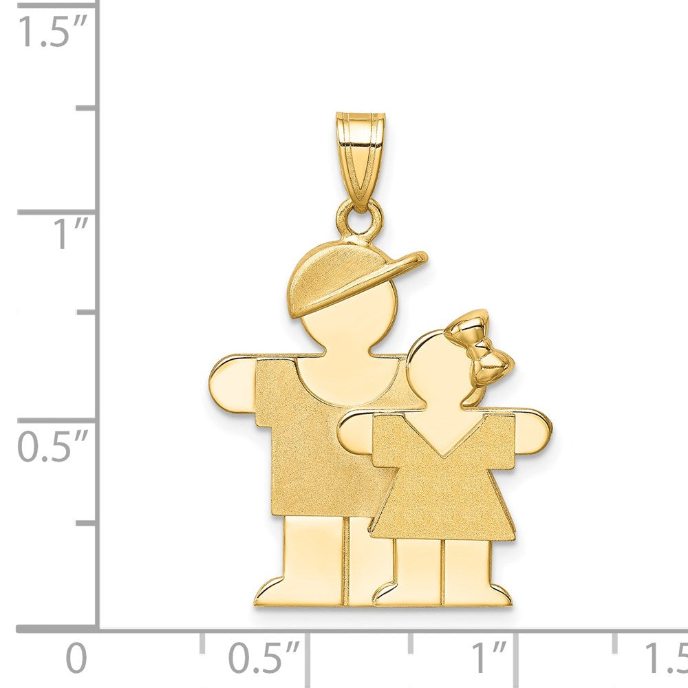 Charlie & Co Jewelry | 14k Big Boy And Little Girl Engravable Charm - Model XK292