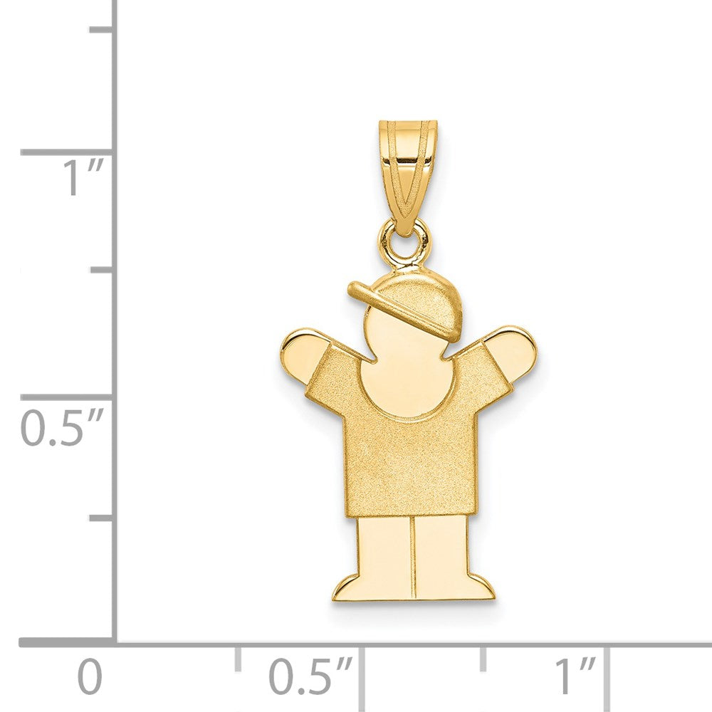 Charlie & Co Jewelry | 14k Solid Engravable Boy With Hat On Right Charm - Model XK379