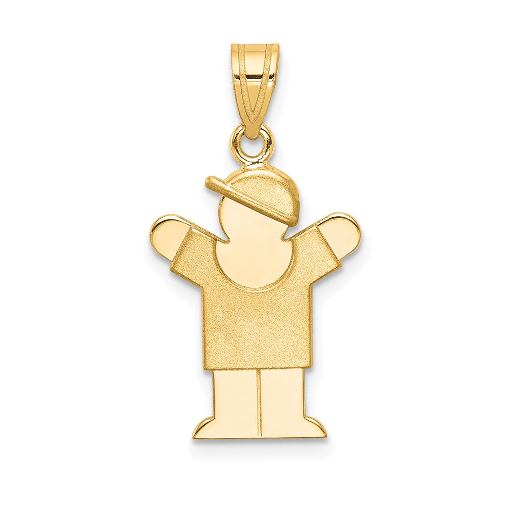 Charlie & Co Jewelry | 14k Solid Engravable Boy With Hat On Right Charm - Model XK379