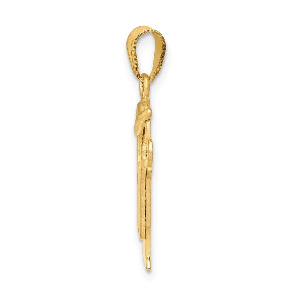 Charlie & Co Jewelry | 14k Solid Engravable Boy In Overalls With Hat On Left Charm - Model XK380