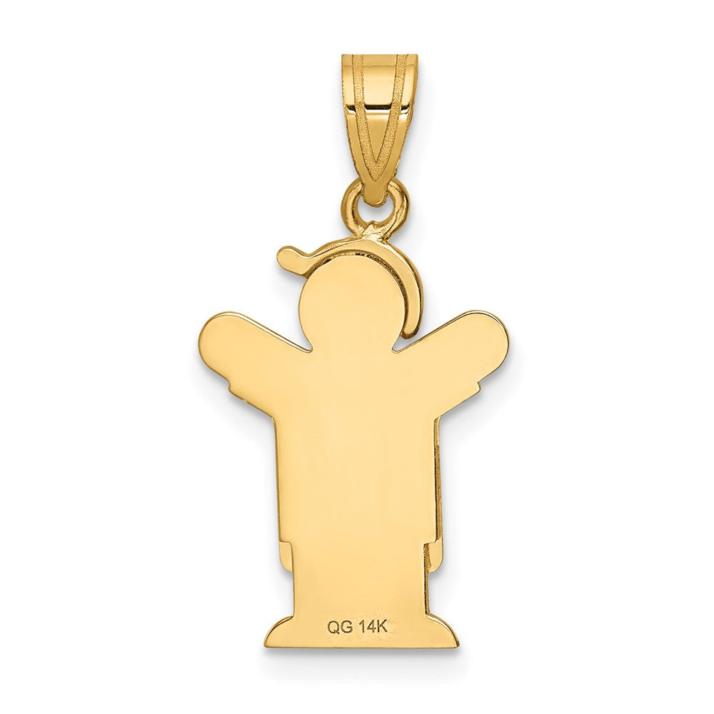 Charlie & Co Jewelry | 14k Solid Engravable Boy In Overalls With Hat On Left Charm - Model XK380