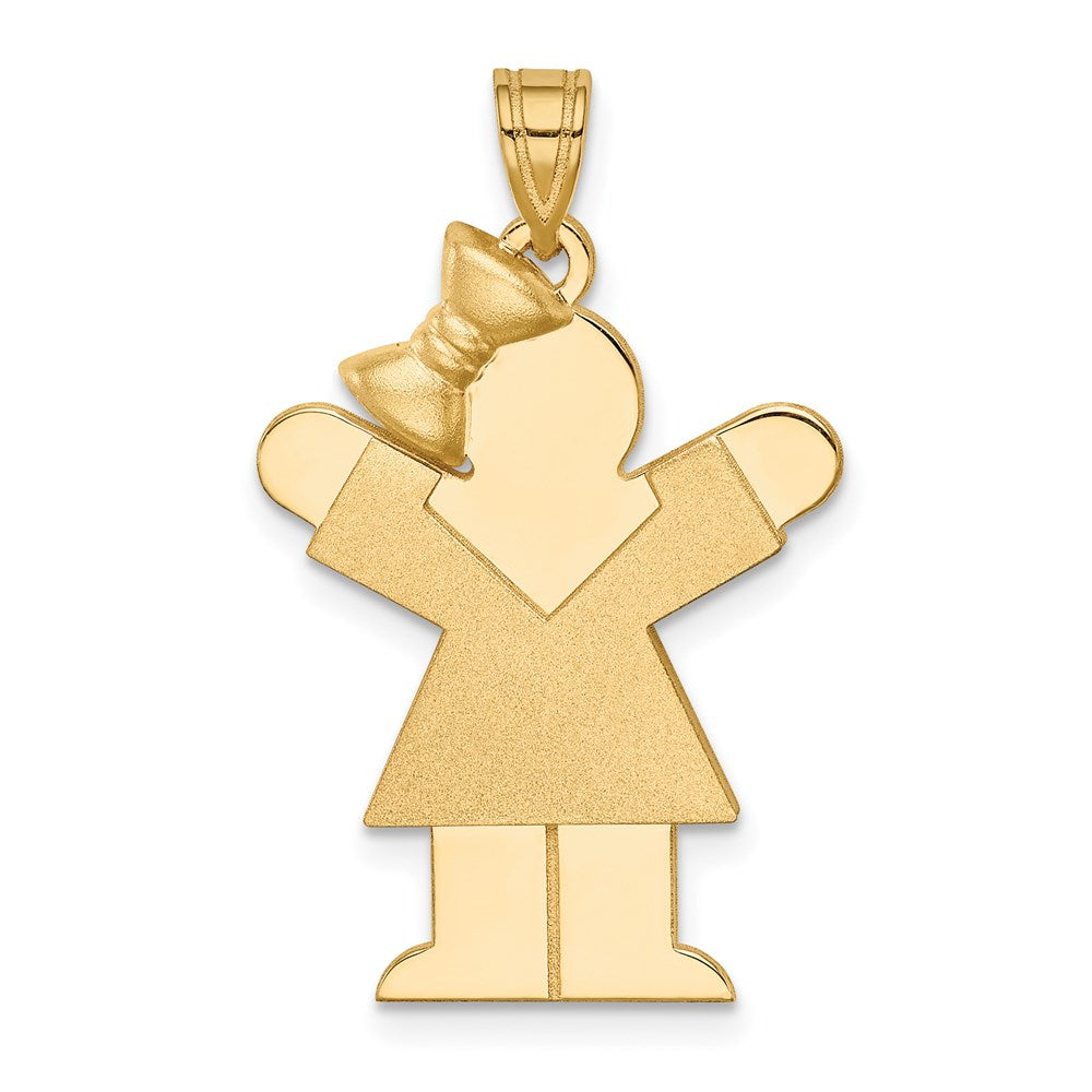 Charlie & Co Jewelry | 14k Solid Engravable Girl With Bow On Left Charm - Model XK383