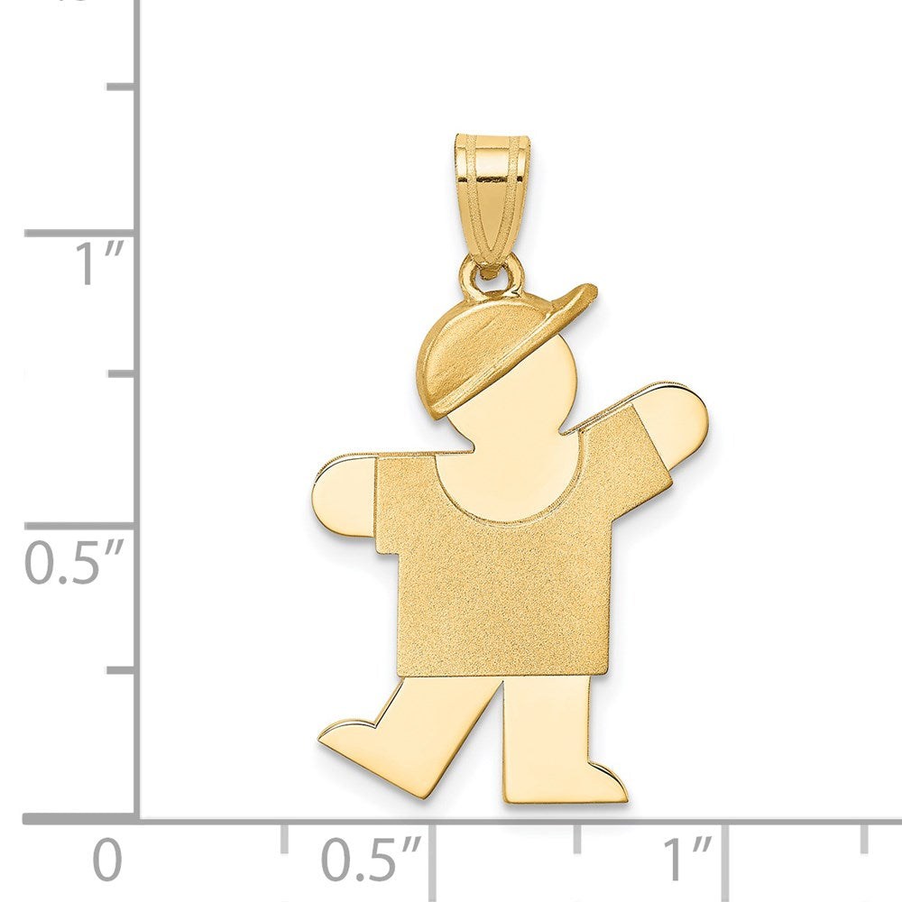 Charlie & Co Jewelry | 14k Solid Engravable Boy With Hat On Left Charm - Model XK386