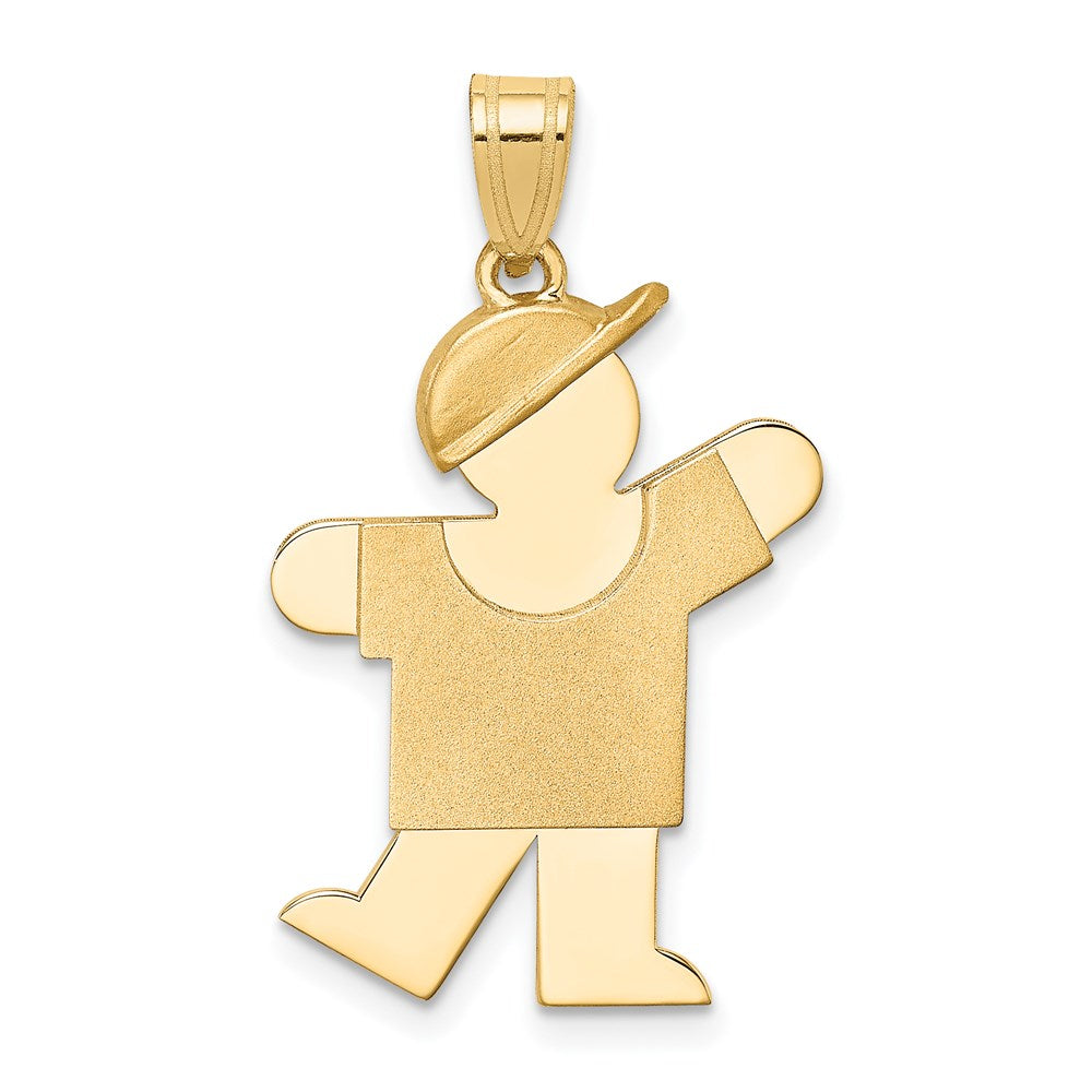 Charlie & Co Jewelry | 14k Solid Engravable Boy With Hat On Left Charm - Model XK386