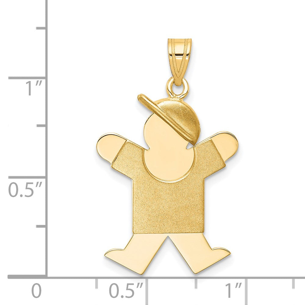 Charlie & Co Jewelry | 14k Solid Engravable Boy With Hat On Right Charm - Model XK387