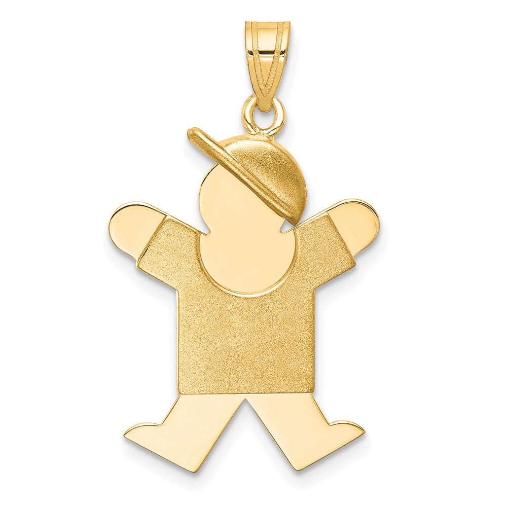 Charlie & Co Jewelry | 14k Solid Engravable Boy With Hat On Right Charm - Model XK387