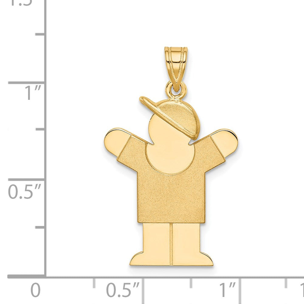 Charlie & Co Jewelry | 14k Solid Engravable Boy With Hat On Right Charm - Model XK388