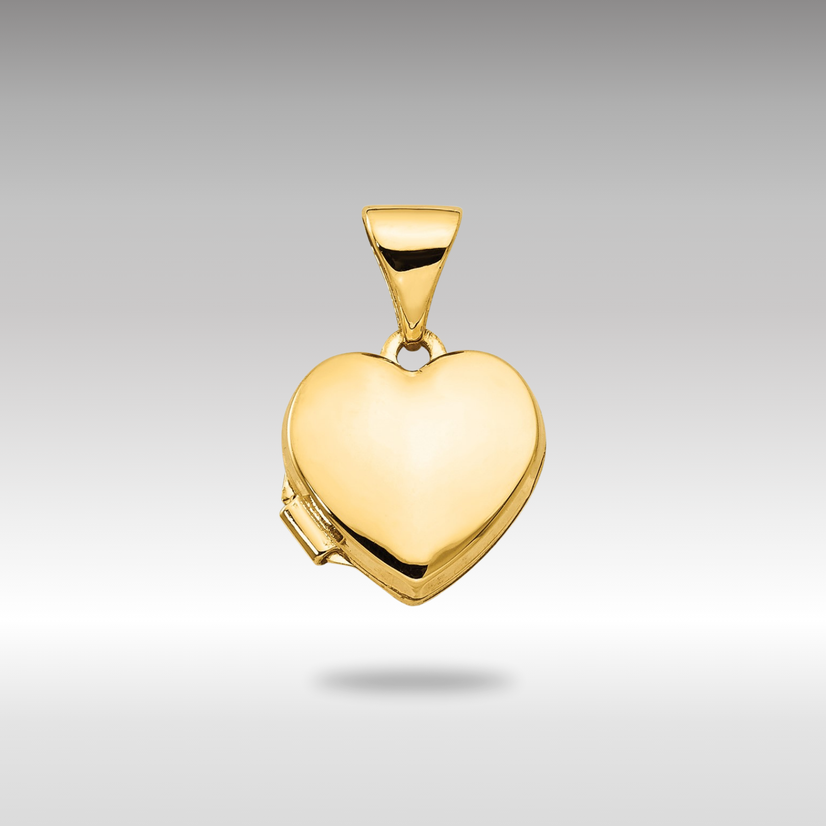 Gold Polished Plain Heart Locket Pendant - Model XL304 - Charlie & Co. Jewelry