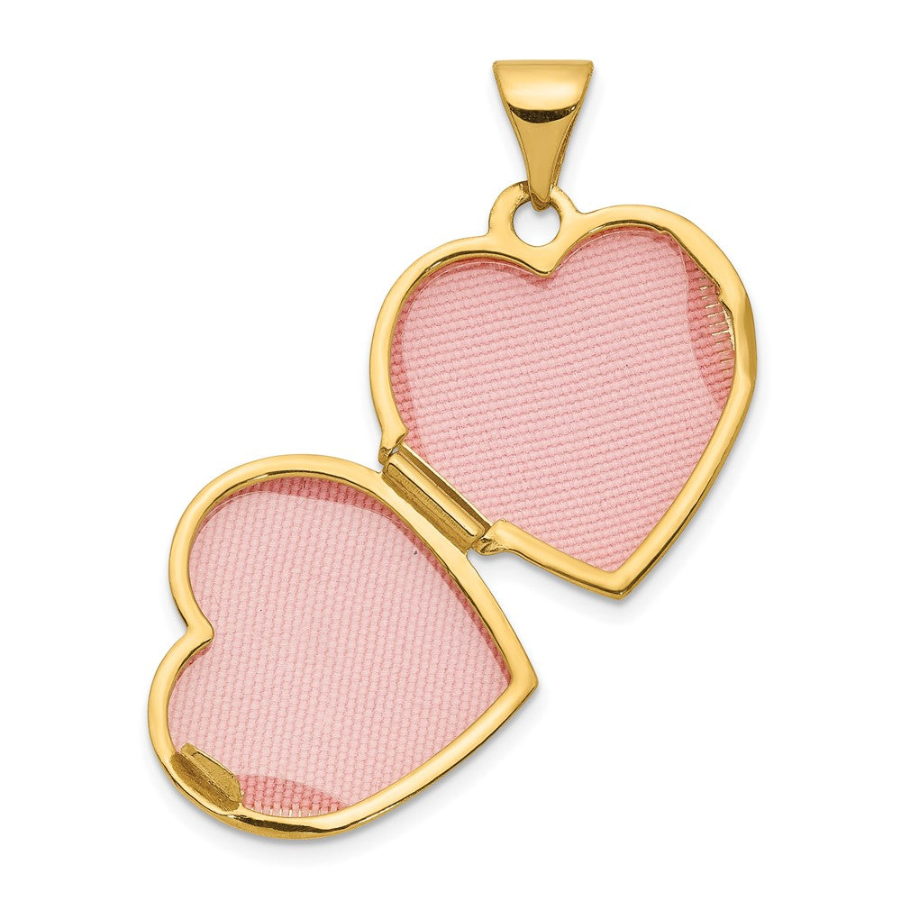 Gold Plain 15mm Heart Locket Pendant - Model XL434 - Charlie & Co. Jewelry