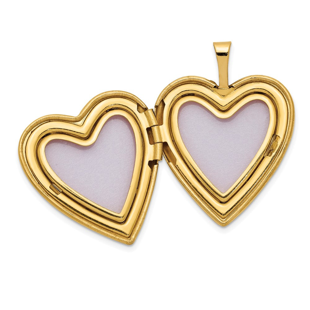 Charlie & Co Jewelry | 14k 20mm Diamond Satin I Love You Heart Locket - Model XL600