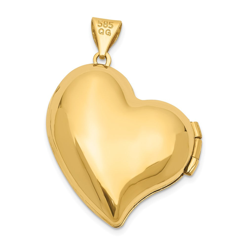 Gold Fancy Heart Locket Pendant - Model XL628 - Charlie & Co. Jewelry