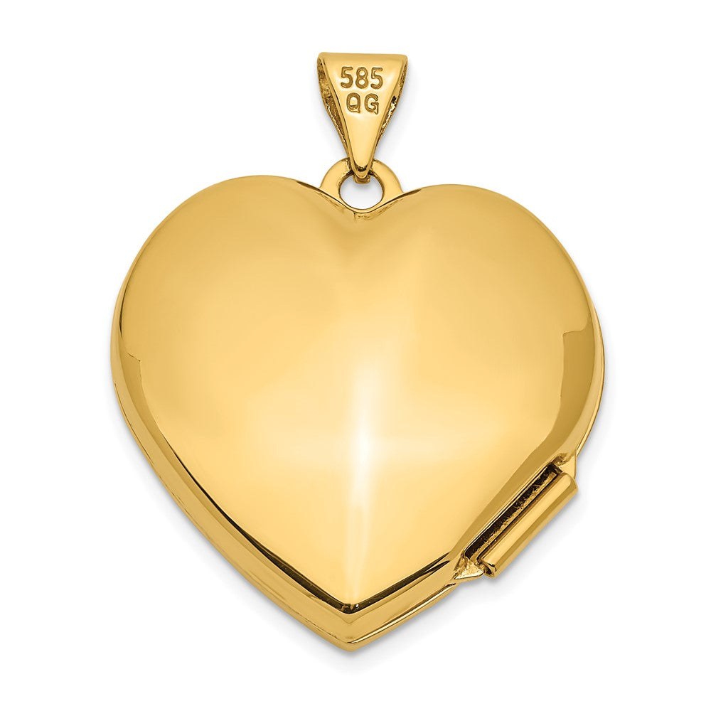 Gold "Always in my Heart" with Heart Charm Inside 21mm Heart Locket - Model XL638 - Charlie & Co. Jewelry