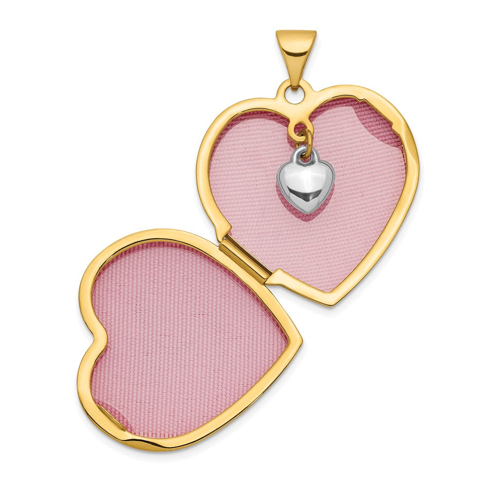 Gold "Always in my Heart" with Heart Charm Inside 21mm Heart Locket - Model XL638 - Charlie & Co. Jewelry