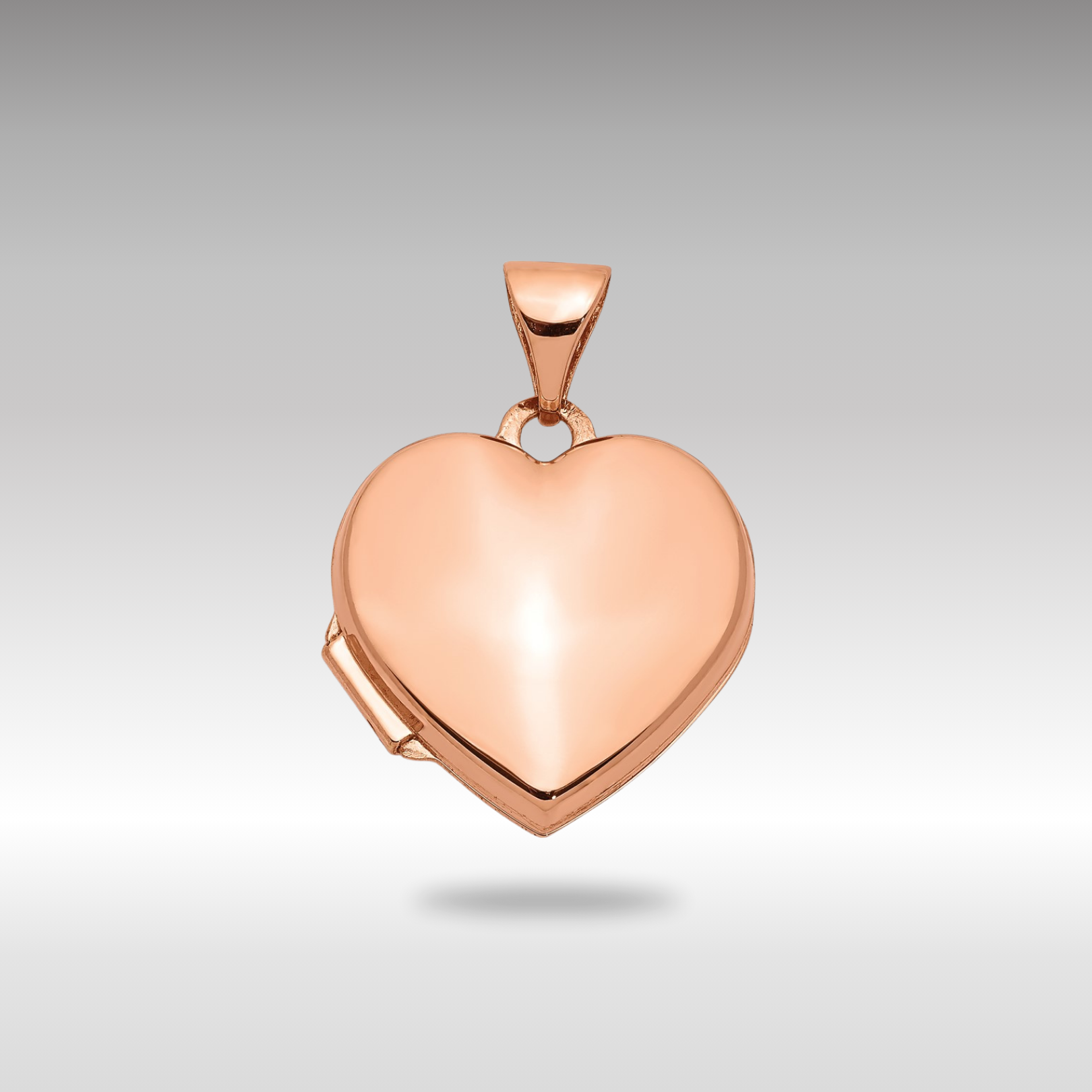 Rose Gold 15mm Plain Heart Locket Pendant - Model XL660 - Charlie & Co. Jewelry