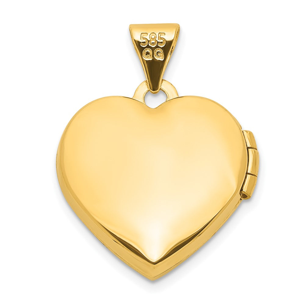 Gold with White Rhodium Crystal 16mm MOM Heart Locket Pendant - Model XL753 - Charlie & Co. Jewelry