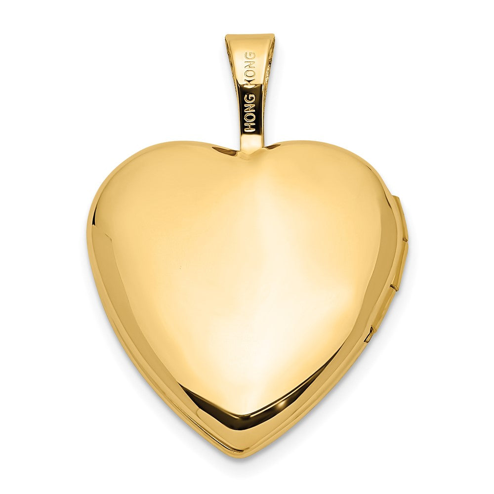 Gold 16mm with .01ct. Diamond Star Heart Locket Pendant - Model XL792 - Charlie & Co. Jewelry